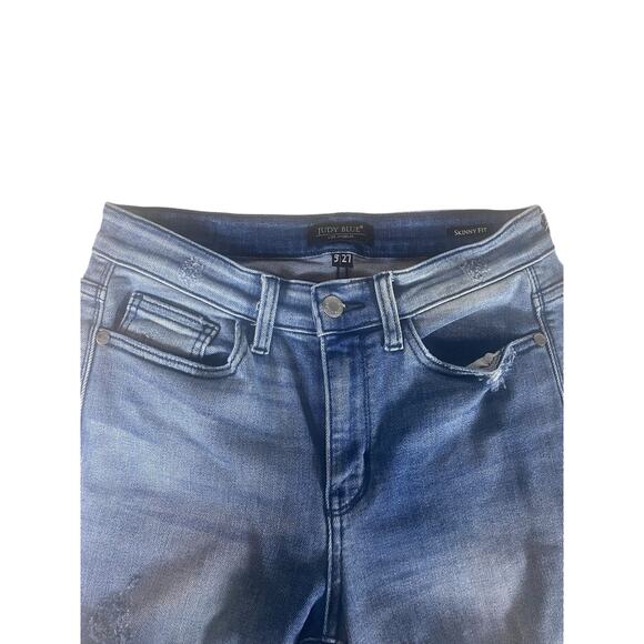 Women's Judy Blue Distressed Skinny Fit Jeans Size 5 / 27 - Picture 7 of 8